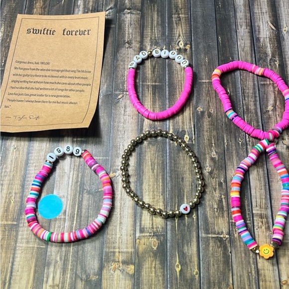5for$10 Taylor Swift Love Story Inspired Swiftie Forever Bracelets 5Pc Bracelet - Picture 1 of 5